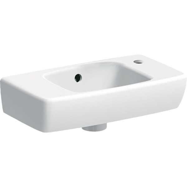 Keramag Renova Compact Handwaschbecken verkürzte Ausladung, 450x250mm, mit Ablagefläche links, Farbe: Weiß von Keramag GmbH