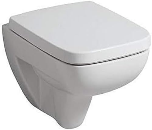 Toilettendeckel / WC – Sitz Renova Nr. 1 Plan | mit Deckel, Scharniere aus Edelstahl, ohne Absenkautomatik | Material: Duroplast, Form: gerade Deckelform, Breite: 367 mm, Tiefe: 447 mm von Geberit