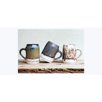 Personalisierter Keramik Bierkrug, Rustikaler Bierseidel, Handgemachter Steinzeug Humpen, Bierhumpen Handarbeit, Spülmaschinenfest von KeramikArtNatali