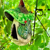 Futterhaus Aus Keramik Grünes Dach von KeramikBottke