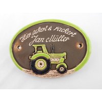 Türschild Keramik Trecker Grün von KeramikBottke