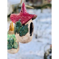 Vogelfutterhaus Aus Keramik Brombeere Dach von KeramikBottke