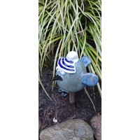 Zaunshocker Vogel, Handgemachtes Unikat, Keramik, Gartendekoration von KeramikHausSTJ