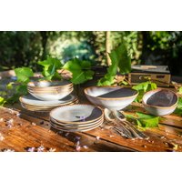 Keramik I Geschirr Set Porzellan Handgemachte Teller Aus Portugal 16 Teiliges Stoneware Geschenke von KeramikLiebePortugal