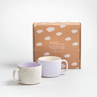 Großer Becher Mit Henkel 2 Stück, Tasse 450 Ml, Keramik Kaffeetasse Egg Back Home, Geschenk 2Er Set Schöner Verpackung, Bunte von KeramikLiebePortugal