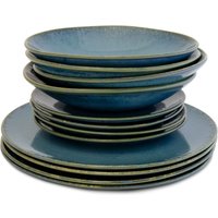 Handgemachte Keramik Teller 12 Teiliges Geschirr Set Weihnachtsgeschenke Idee Weihnachtstafel von KeramikLiebePortugal