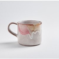 Kaffeetasse 400Ml, Pastell Farben Weiß Pink, Keramikbecher Mit Henkel, Feinstes Steingut, Geschenk Zu Weihnachten, Nachhaltig Produziert von KeramikLiebePortugal