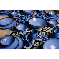 Kleiner Keramik Teller | 4-Teiliges Set Aus Portugal I Stoneware Handgefertigt Geschenk Zum Muttertag von KeramikLiebePortugal