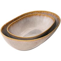 Auflaufform I Baking Dish Große Schüssel Schale Grün Blau Creme Ovale Obstschale Geschenke von KeramikLiebePortugal