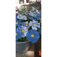 10 Keramikblumen Hellblau/Blauweiß von KeramikPetraBottke