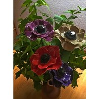 4 Stück Keramikblumen Anemone von KeramikPetraBottke
