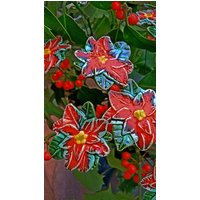 5 Keramikblumen Weihnachtssterne von KeramikPetraBottke