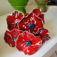 5 Keramikmohn Rot von KeramikPetraBottke