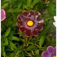 Keramikblumen 5cm -6cm Groß 10 Stück in Auberginenfarben von KeramikPetraBottke