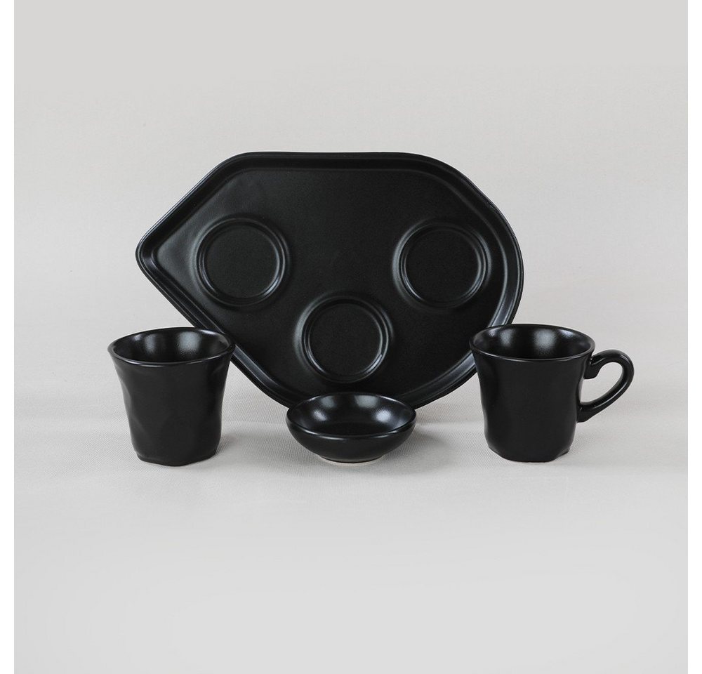 Dekonaz Kaffeeservice Matte Black Moka Coffee Presentation Set 8 Stück für 2 Personen (8-tlg) von Dekonaz