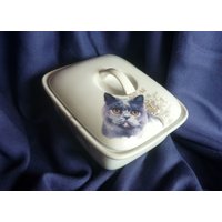 Butterdose Mit Kartäuser Katze von KeramikarteSigrun