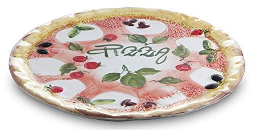 6X Bassano Ausgefallene italienische Keramik, runde Pizzateller 38 cm von Keramikpool