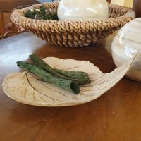 Schale "Blatt" Nr.345, 22, 5 X 16 cm, Unikat, Handarbeit, Obstschale, Kerzenhalter, Dekoration Für In-/ Outdoor von Keramikunikate