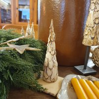 Tannenbaum Nr.158, Steinzeug Keramik, Unikat, Dekoration, Geschenk, D= 4 cm, H= 14, 5 cm von Keramikunikate