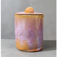 Zuckerdose/Becher Mit Deckel/Schatulle Rund Hoch von Keramikwolke