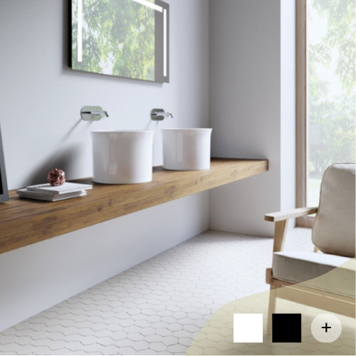 Aufsatzwaschbecken Retro/Vintage Serie New Yorker Schwarz/Weiß von Kerasan Aufsatzwaschbecken Retro/Vintage Serie New Yorker Schwarz/Weiß von Kerasan von Kerasan