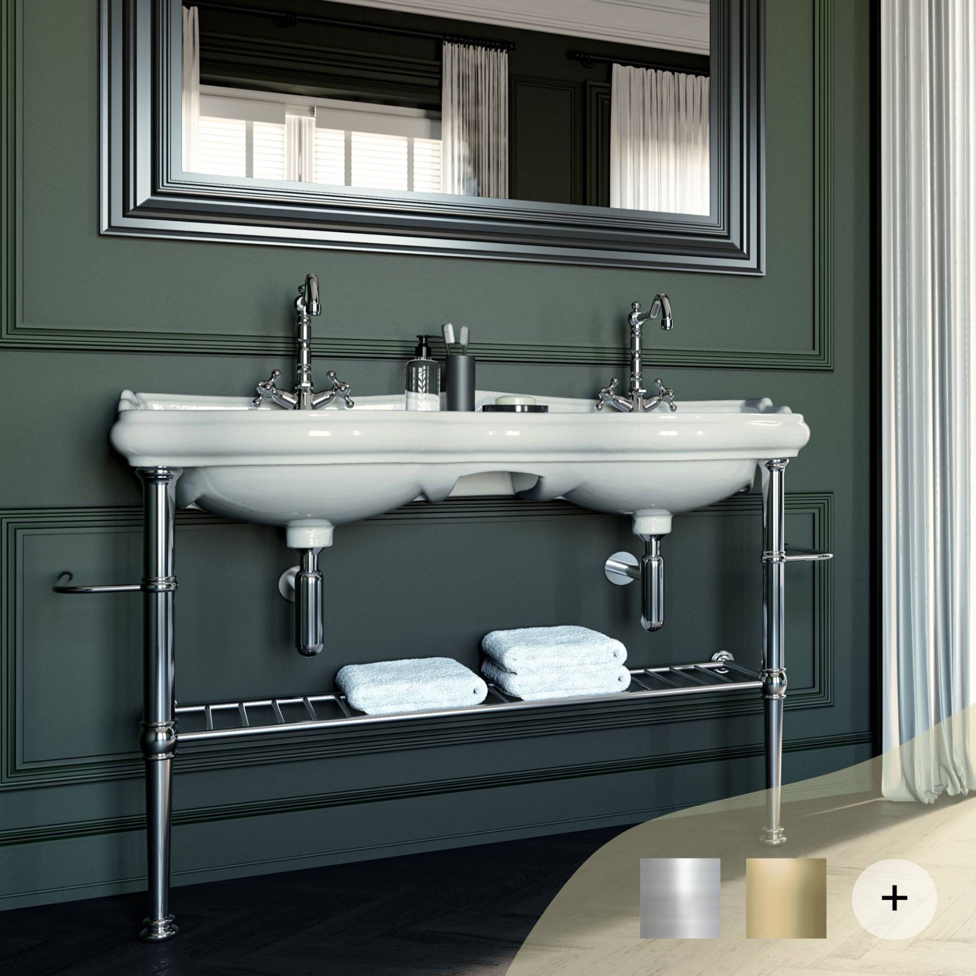 Doppelwaschbecken Retro/Vintage Serie Oxford von Kerasan Doppelwaschbecken Retro/Vintage Serie Oxford von Kerasan von Kerasan