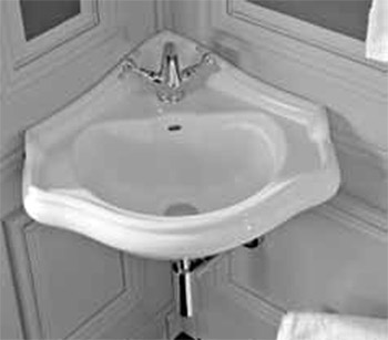 Eckwaschbecken Retro/Vintage Serie Oxford Weiß von Kerasan von Kerasan