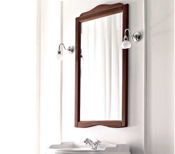 Spiegel Retro/Vintage Serie Oxford Weiß/Holz von Kerasan von Kerasan