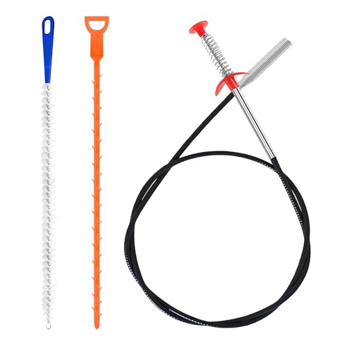 3 Stück Abflussschlange, Spülbecken Reinigungshaken, Abflussspirale, Abflussreiniger Spirale Rohrreinigungsbürste, Reinigungsspirale Abfluss Haar Clog Tool für Waschbecken Badewanne Abwasserkanäle 3 Stück Abflussschlange, Spülbecken Reinigungshaken, Abflussspirale, Abflussreiniger Spirale Rohrreinigungsbürste, Reinigungsspirale Abfluss Haar Clog Tool für Waschbecken Badewanne Abwasserkanäle von Keratobleem