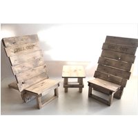 stuhl-Set Mit Tisch Vintage Gebeizt Und in Handarbeit Hergestellt von KerbholzGmbHCoKG