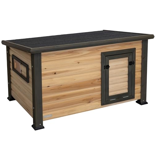Kerbl Hobbyfarming Enten- und Gänsestall Duck Town XL, Wetterfest, Verzinkte Wanne, Schiebefenster, Doppelter Verschluss, Natur/Braun 115x77x67 cm von Kerbl Hobbyfarming