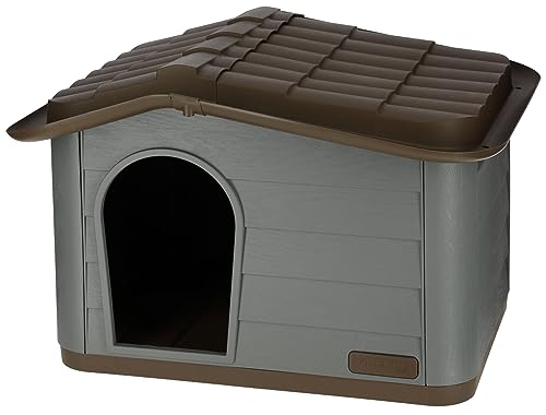 Kerbl Pet Katzenhaus Paola Eco, graugrün/braun, 79x59x55 cm, Katzenhöhle, 100 % recycelter Kunststoff, Hunde, Katzen von Kerbl Pet