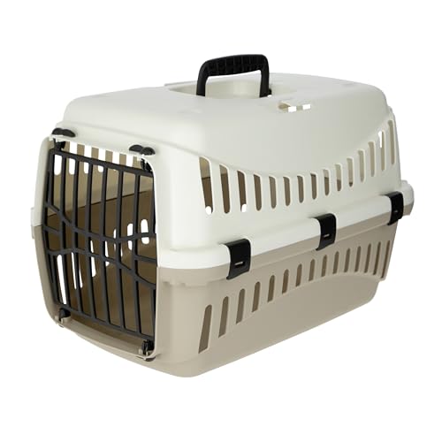 Kerbl Pet Transportbox Expedion, Hundebox, Katzenbox, creme/taupe, 45x30x30cm, Kunststoff, max. Tiergewicht 10kg von Kerbl Pet