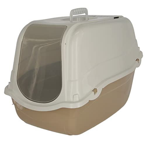 Kerbl Katzentoilette Minka (taupe/weiß, 57 cm x 39 cm x 41 cm,Aktivkohlefilter gegen Gerüche, mit Abdeckhaube, transparente Schwingtür, Tragegriff, Katzenklo, Katzentoilette) 81571 Kerbl Katzentoilette Minka (taupe/weiß, 57 cm x 39 cm x 41 cm,Aktivkohlefilter gegen Gerüche, mit Abdeckhaube, transparente Schwingtür, Tragegriff, Katzenklo, Katzentoilette) 81571 von Kerbl Pet