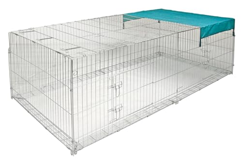 Kerbl 82825 Freigehege mit Ausbruchsperre 230 x 115 x 70 cm, mit Abdeckung von Kerbl Pet
