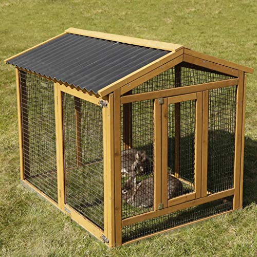 Kerbl Pet Freigehege Appartment Pro, Hasenstall, Nagerstall, 115x85x90cm, Holz lasiert, robustes Dach, Metallrahmen am Boden, große Türe von Kerbl Pet