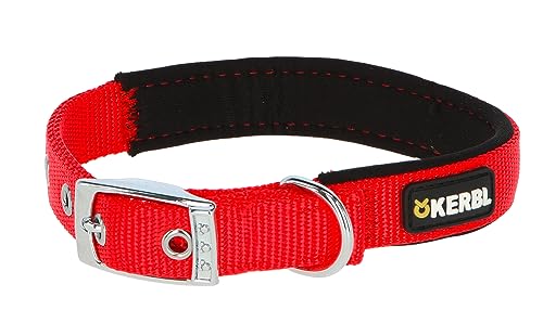 Kerbl Pet Miami Plus Nylonhalsband mit Softeinlage, rot, 38-46cm/25mm von Kerbl