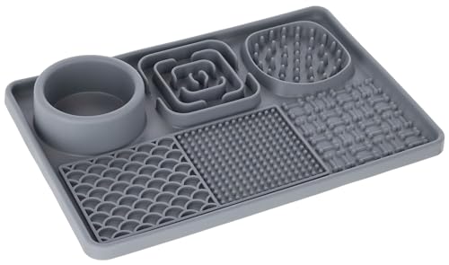 Kerbl Pet Schleckmatte XL, grau, 30x20 cm, Beschäftigung Hunde und Katzen, unterstützt Stressabbau, Silikon Kerbl Pet Schleckmatte XL, grau, 30x20 cm, Beschäftigung Hunde und Katzen, unterstützt Stressabbau, Silikon von Kerbl Pet
