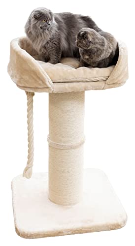 Kerbl Pet Kratzbaum Toni XL, Stabiler/standfester Katzenbaum mit extra Dicker Säule und weichem Liegebett, Für Maine Coon Katzen geeignet, 58x58x93 cm, Beige von Kerbl Pet