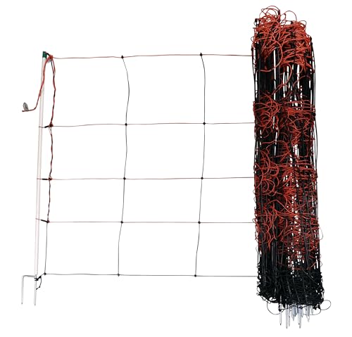 KERBL TitanLight Schafnetz Doppelspitze – 50 m x 90 cm (Orange/Schwarz, 14 Pfähle) 27352 von Kerbl