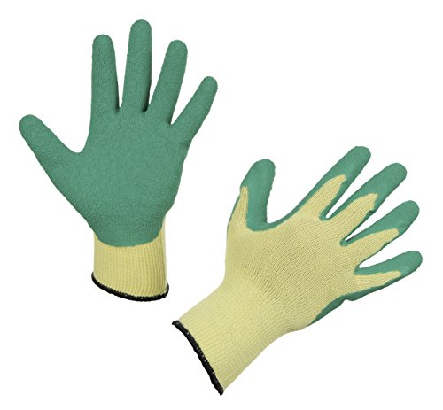 Kerbl 297604 Handschuh EasyGrip Größe 10/XL, grün, Strickhandschuh in Latex von Kerbl
