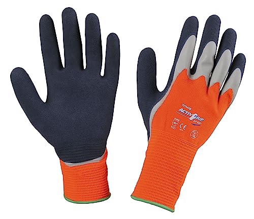 Kerbl 297673 XA325 Activ Grip Polyester/Baumwolle Feinstrick Handschuh, Orange, Größe 9 von Kerbl
