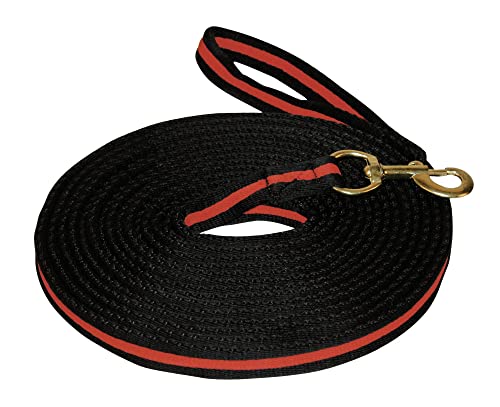 Covalliero Longierleine Softlonge, 8m, schwarz/rot, Mischgewebe,Pferde, Drehkarabiner, mit Handschlaufe von Covalliero