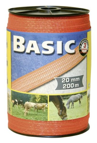 Kerbl 441527 BASIC Weidezaunband, Orange, 6 Leiter, 200m Länge, 20mm Breite von Kerbl