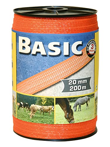Kerbl 441527 BASIC Weidezaunband, Orange, 6 Leiter, 200m Länge, 20mm Breite von Kerbl