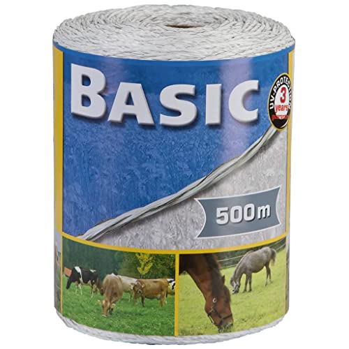 Kerbl 441598 BASIC Weidezaunlitze, Weiß, 3 Leiter, 500m Länge von Kerbl