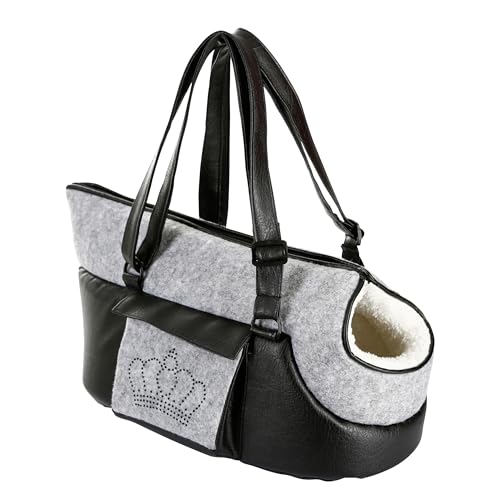 Kerbl Pet Tragetasche Chiara für kleine bis mittelgroße Hunde und Katzen, Transporttasche mit integrierter Kurzleine, Verstellbarer Tragegurt, 40x20x21 cm von Kerbl Pet