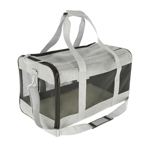 Kerbl Pet Tragetasche Casual, Transporttasche für Hunde/Katzen bis 12 kg, Mit Tragegriff und Schultergurt, 52x31x31 cm, Grau/Schwarz Kerbl Pet Tragetasche Casual, Transporttasche für Hunde/Katzen bis 12 kg, Mit Tragegriff und Schultergurt, 52x31x31 cm, Grau/Schwarz von Kerbl Pet