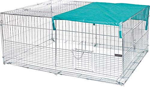 Kerbl 81701 Jungtierfreilaufgehege mit Ausbruchsperre, 144 x 112 x 60 cm, Silber von Kerbl Pet