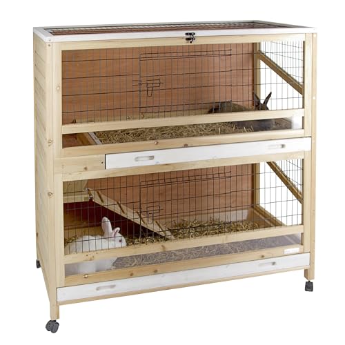 Kerbl Pet Kleintierkäfig Indoor Deluxe, Kleintierstall, 115x60x118cm, Holz, Metallgitter, Nager, Kaninchen, Meerschweinchen, zwei Etagen Kerbl Pet Kleintierkäfig Indoor Deluxe, Kleintierstall, 115x60x118cm, Holz, Metallgitter, Nager, Kaninchen, Meerschweinchen, zwei Etagen von Kerbl Pet